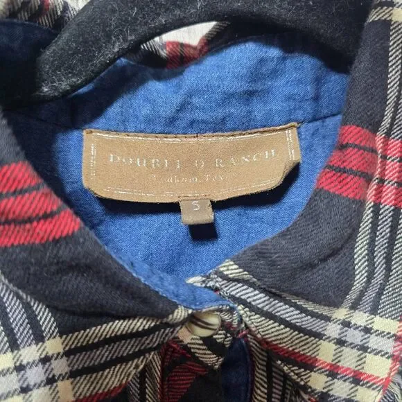 Double D Ranch Black Plaid Pearl Snap Mini Shirt Dress Western Cowgirl Designer - Picture 5 of 6